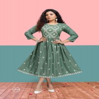KASHMIR BY FLY FREE HEAVY RAYON SLUB KURTI CATALOG WHOLESLAER BEST RATE