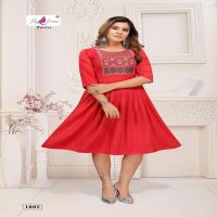 SAMIKSHA-2 BY FLY FREE HEAVY RAYON TWO TONE WITH WORK KURTI CATALOG WHOLESALER BEST RATE