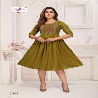 SAMIKSHA-2 BY FLY FREE HEAVY RAYON TWO TONE WITH WORK KURTI CATALOG WHOLESALER BEST RATE
