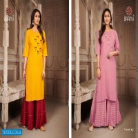 Baanvi Nusrat Vol-1 Wholesale Long Kurtis With Sharara
