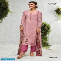 Ganga Anahi S0676 Wholesale Embroidered Crepe Salwar Kameez