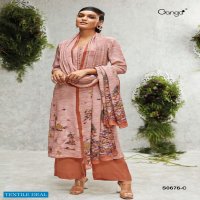 Ganga Anahi S0676 Wholesale Embroidered Crepe Salwar Kameez