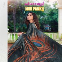 Mintorsi Mor Pankh Satin Digital Printed Saree Wholesaler