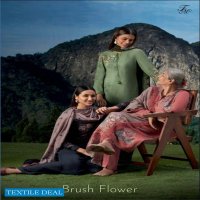T And M Brush Flower Wholesale Pashmina Twill Winter Dress Material