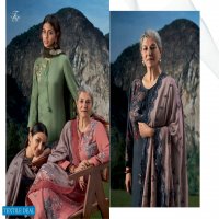 T And M Brush Flower Wholesale Pashmina Twill Winter Dress Material