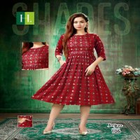 JUGNU BY HIRWA HEAVY HEAVY CAPSULE FOIL PRINTS KURTI CATALOG