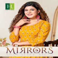 MIRRORS BY HIRWA HEAVY RAYON SLUB PRINT KURTI CATALOG WHOLESALER BEST RATE
