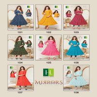 MIRRORS BY HIRWA HEAVY RAYON SLUB PRINT KURTI CATALOG WHOLESALER BEST RATE