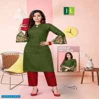 CRAYONS BY HIRWA HEAVY TOP RAYON WITH EMBROIDERY WORK KURTI CATALOG WHOLESALER BEST RATE