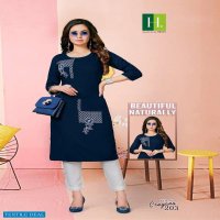 CRAYONS BY HIRWA HEAVY TOP RAYON WITH EMBROIDERY WORK KURTI CATALOG WHOLESALER BEST RATE