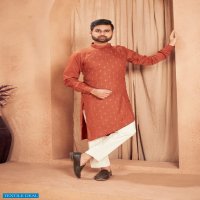 BANWERY PRESENT FATHER & SON COTTON SLUB MENS KURTA PYJAMA WITH KIDS KURTA PYJAMA