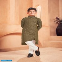 BANWERY PRESENT FATHER & SON COTTON SLUB MENS KURTA PYJAMA WITH KIDS KURTA PYJAMA