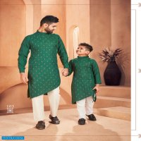 BANWERY PRESENT FATHER & SON COTTON SLUB MENS KURTA PYJAMA WITH KIDS KURTA PYJAMA