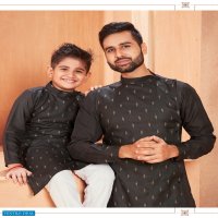 BANWERY PRESENT FATHER & SON COTTON SLUB MENS KURTA PYJAMA WITH KIDS KURTA PYJAMA