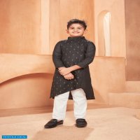 BANWERY PRESENT FATHER & SON COTTON SLUB MENS KURTA PYJAMA WITH KIDS KURTA PYJAMA