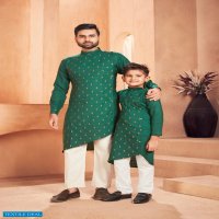 BANWERY PRESENT FATHER & SON COTTON SLUB MENS KURTA PYJAMA WITH KIDS KURTA PYJAMA