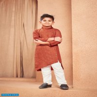 BANWERY PRESENT FATHER & SON COTTON SLUB MENS KURTA PYJAMA WITH KIDS KURTA PYJAMA