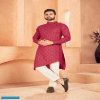 BANWERY PRESENT FATHER & SON COTTON SLUB MENS KURTA PYJAMA WITH KIDS KURTA PYJAMA