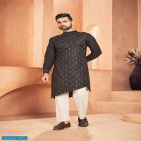 BANWERY PRESENT FATHER & SON COTTON SLUB MENS KURTA PYJAMA WITH KIDS KURTA PYJAMA