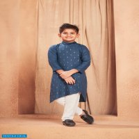 BANWERY PRESENT FATHER & SON COTTON SLUB MENS KURTA PYJAMA WITH KIDS KURTA PYJAMA
