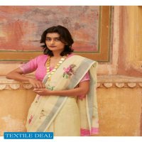 Shangrila Raaga Linen Vol-7 Wholesale Weaving Silver Border Sarees