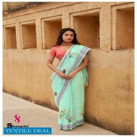 Shangrila Raaga Linen Vol-7 Wholesale Weaving Silver Border Sarees