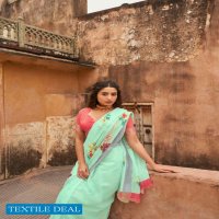 Shangrila Raaga Linen Vol-7 Wholesale Weaving Silver Border Sarees