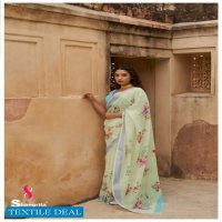 Shangrila Raaga Linen Vol-7 Wholesale Weaving Silver Border Sarees