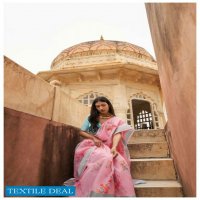 Shangrila Raaga Linen Vol-7 Wholesale Weaving Silver Border Sarees