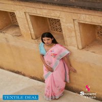 Shangrila Raaga Linen Vol-7 Wholesale Weaving Silver Border Sarees