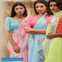 Shangrila Raaga Linen Vol-7 Wholesale Weaving Silver Border Sarees