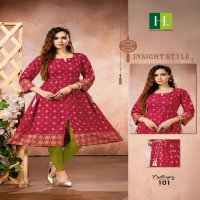 HIRWA CADBURY RAYON PRINTS ANARKALI KURTIS WHOLESALER