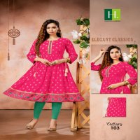 HIRWA CADBURY RAYON PRINTS ANARKALI KURTIS WHOLESALER