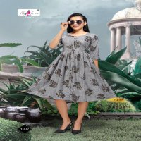 SENHA BY FLY FREE HEAVY RAYON PROCIN FOIL PRINT FLAIR KURTI CATALOG WHOLESALER BEST RATE