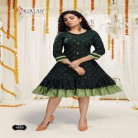 AAROHI BY KIRTAN HEAVY RAYON PRINT FLAIR PATTERN WITH GHAGHARI KURTI CATALOG WHOLESALER BEST RATE