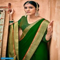 KASHVI MADHUMATI MOSS CHIFFON FANCY BORDER SAREES BEST SELLER IN SURAT