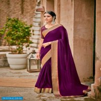 KASHVI MADHUMATI MOSS CHIFFON FANCY BORDER SAREES BEST SELLER IN SURAT