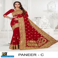 PANEER BY RANJNA SAREE EMBROIDERY JARI WORKED HEAVY DIAMOND WEDDING SAREE COLLECTON