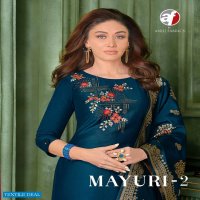 ANJU FAB MAYURI VOL 2 SILK DESIGNER FULL STITCH TOP PANT WITH DUPATTA SET