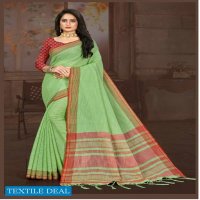 Ishika Temple Linen Wholesale Linen Sarees