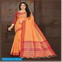 Ishika Temple Linen Wholesale Linen Sarees
