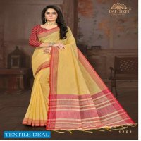 Ishika Temple Linen Wholesale Linen Sarees
