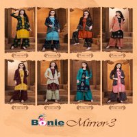 MIRROR 3 BY BONEY HEAVY RAYON KURTI PLAZZO WITH SEPRATE JACKET KURTI CATALOUG