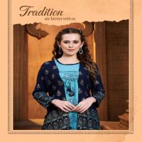 MIRROR 3 BY BONEY HEAVY RAYON KURTI PLAZZO WITH SEPRATE JACKET KURTI CATALOUG