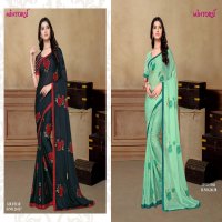 Mintorsi Gold Star Wholesale Foil Print Diamond Sarees