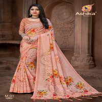 Ashika Mahi Ve Wholesale Linen Indian Sarees