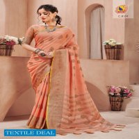 Ashika Coffee Beauty Wholesale Linen Saree With Resham work