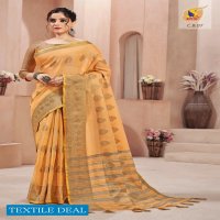 Ashika Coffee Beauty Wholesale Linen Saree With Resham work