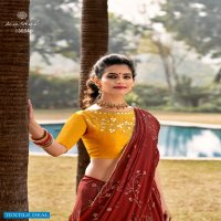 KASHVI AMAIRA WEIGHTLESS PRINTED SAREE WITH MIRROR WORK BLOUSE CONCEPT