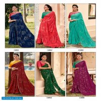 KASHVI AMAIRA WEIGHTLESS PRINTED SAREE WITH MIRROR WORK BLOUSE CONCEPT